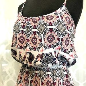 Comfy Long Dress w/ Unique Elephant+Floral Design